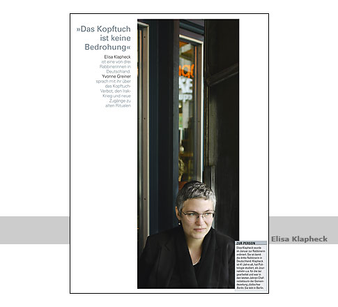 Rabbinerin Elisa Klapheck, Foto: Manfred Wegener, Kln