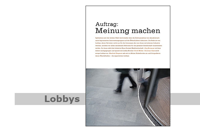 Lobbys, Foto: Manfred Wegener, K�ln